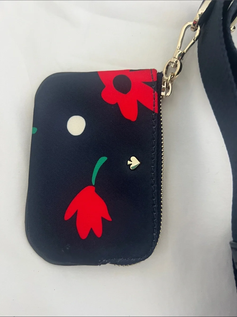 kate spade Chelsea Navy Floral Crossbody with Red and pink Accents - Picture 5 of 14